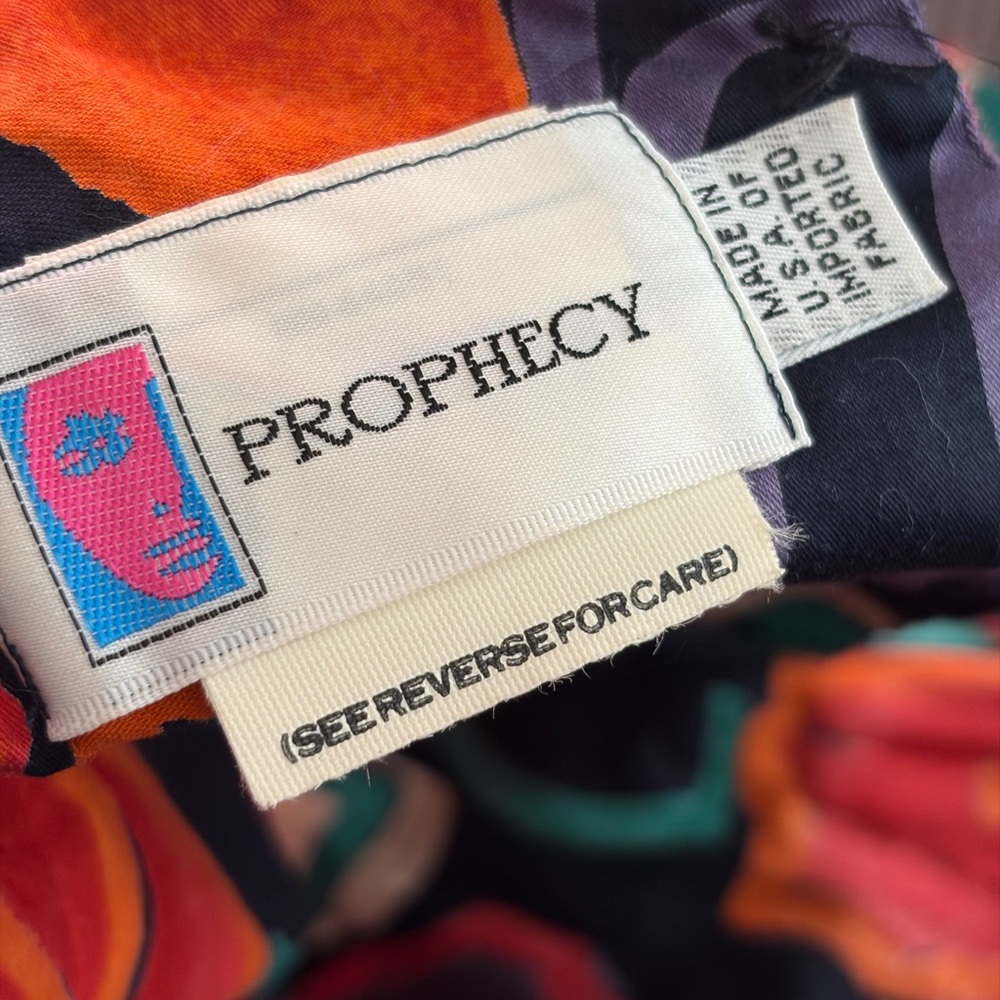 Prophecy Abstract Floral Halter Top | Multicolor Tie Waist | Size S - Picture 3 of 3